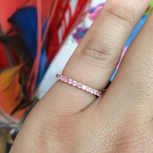 Pink Sapphire Eternity Wedding Band
